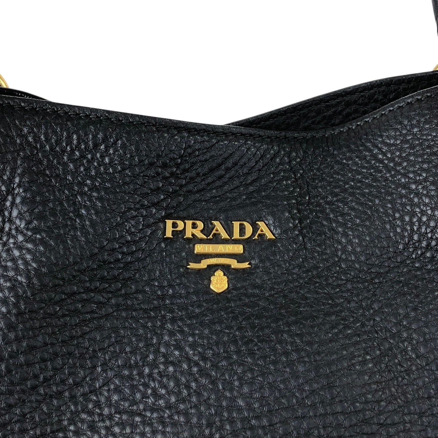 PRADA Logo Two-way Handbag Shoulder bag Black Vintage yhj7uy