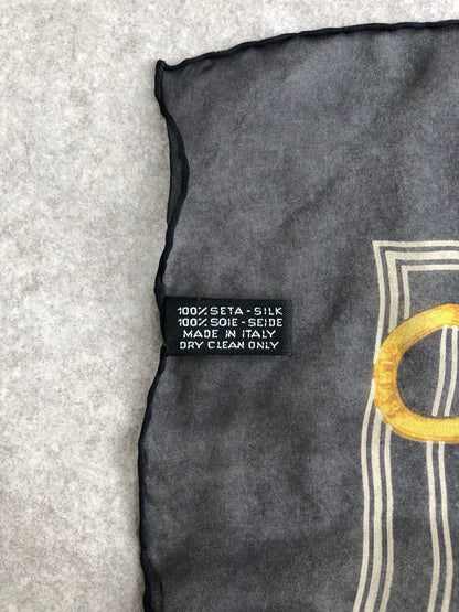 CELINE Blason Silk Scarf Navy Vintage rfgt75