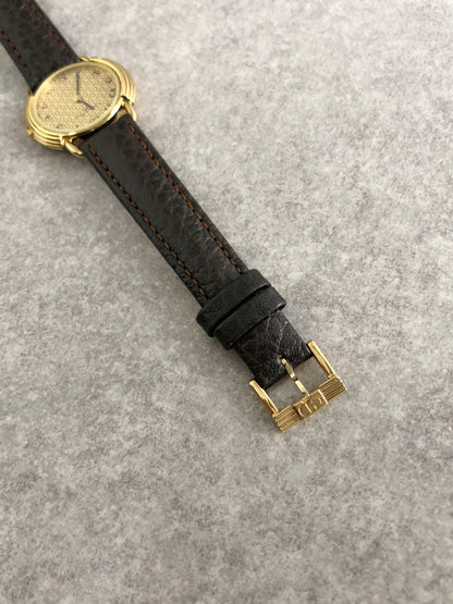 Christian Dior Watch Gold×Brown Vintage 2mewkg