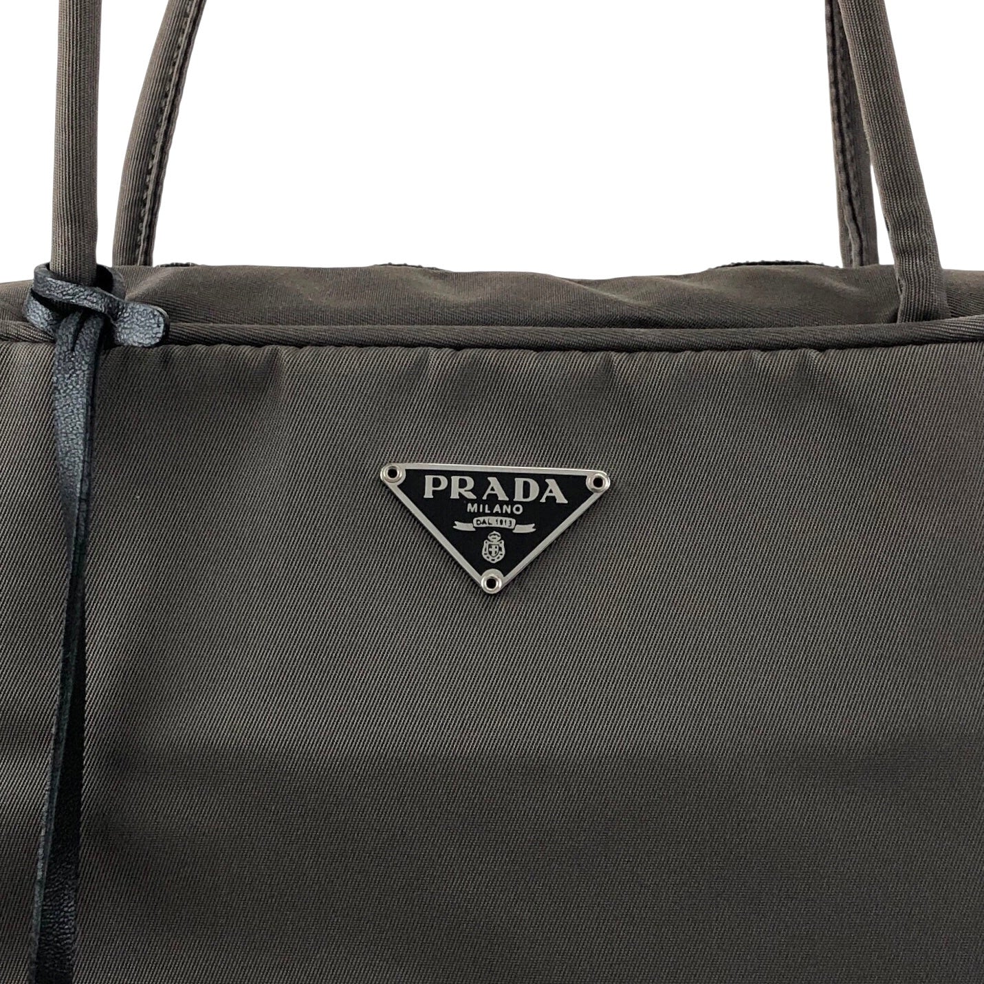 PRADA Tessuto Triangle Logo Totebag Gray Vintage 687jiy