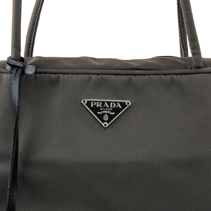 PRADA Tessuto Triangle Logo Totebag Gray Vintage 687jiy