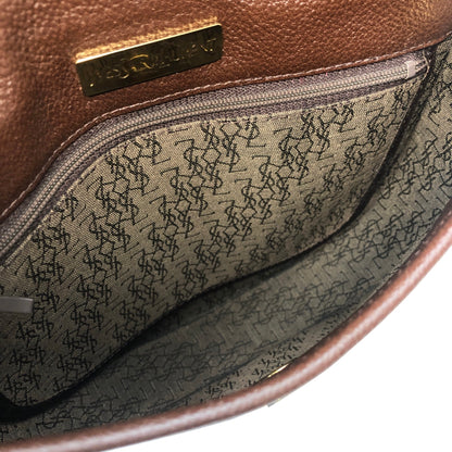 Yves Saint Laurent YSL Logo Leather Shoulder bag Brown Vintage  h4j3va