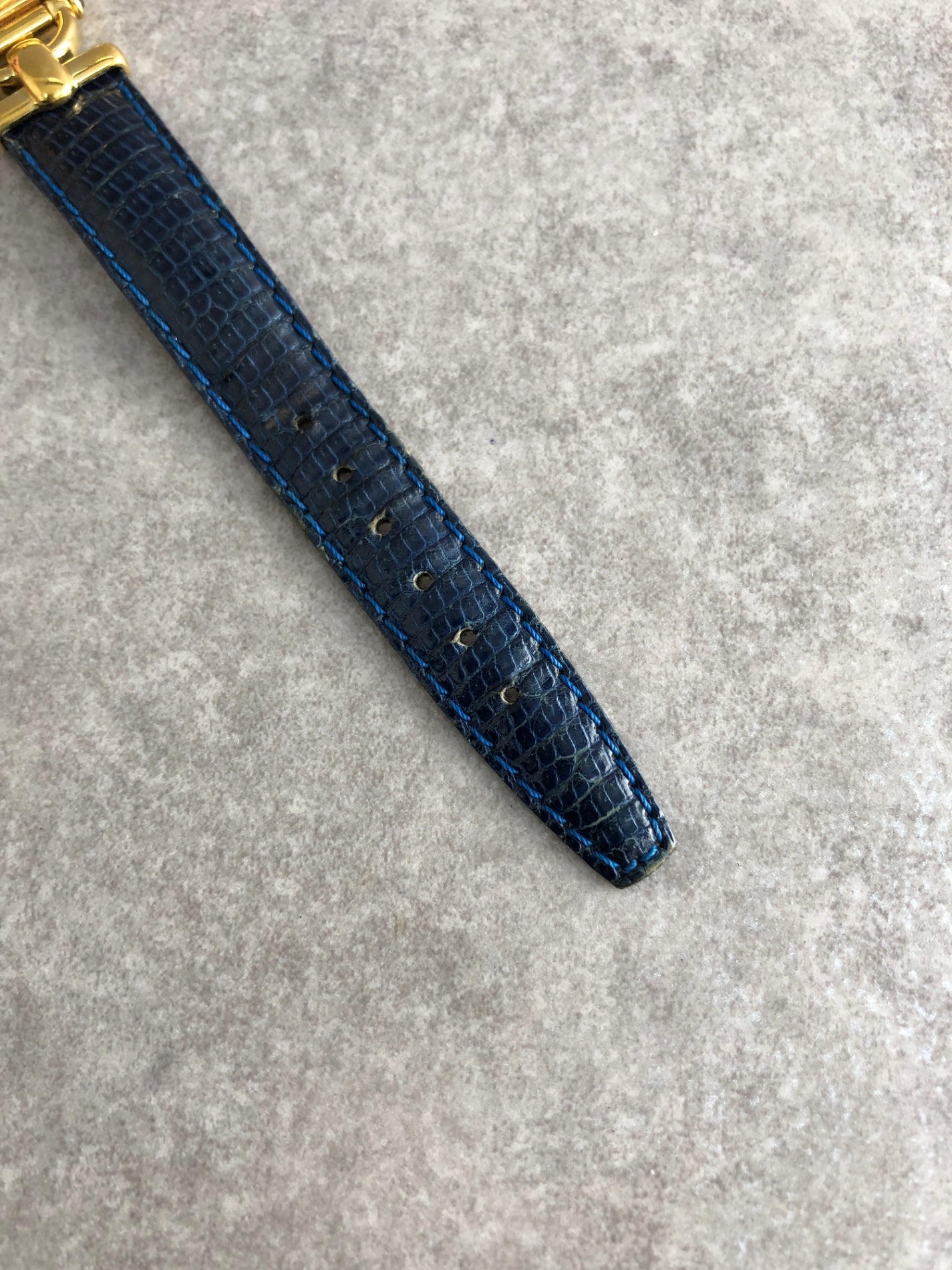 GUCCI Horse Bit Watch Gold×Blue Vintage dfsa2j