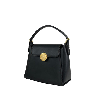 VALENTINO GARAVANI Circle Logo Handbag Black Vintage edaauv