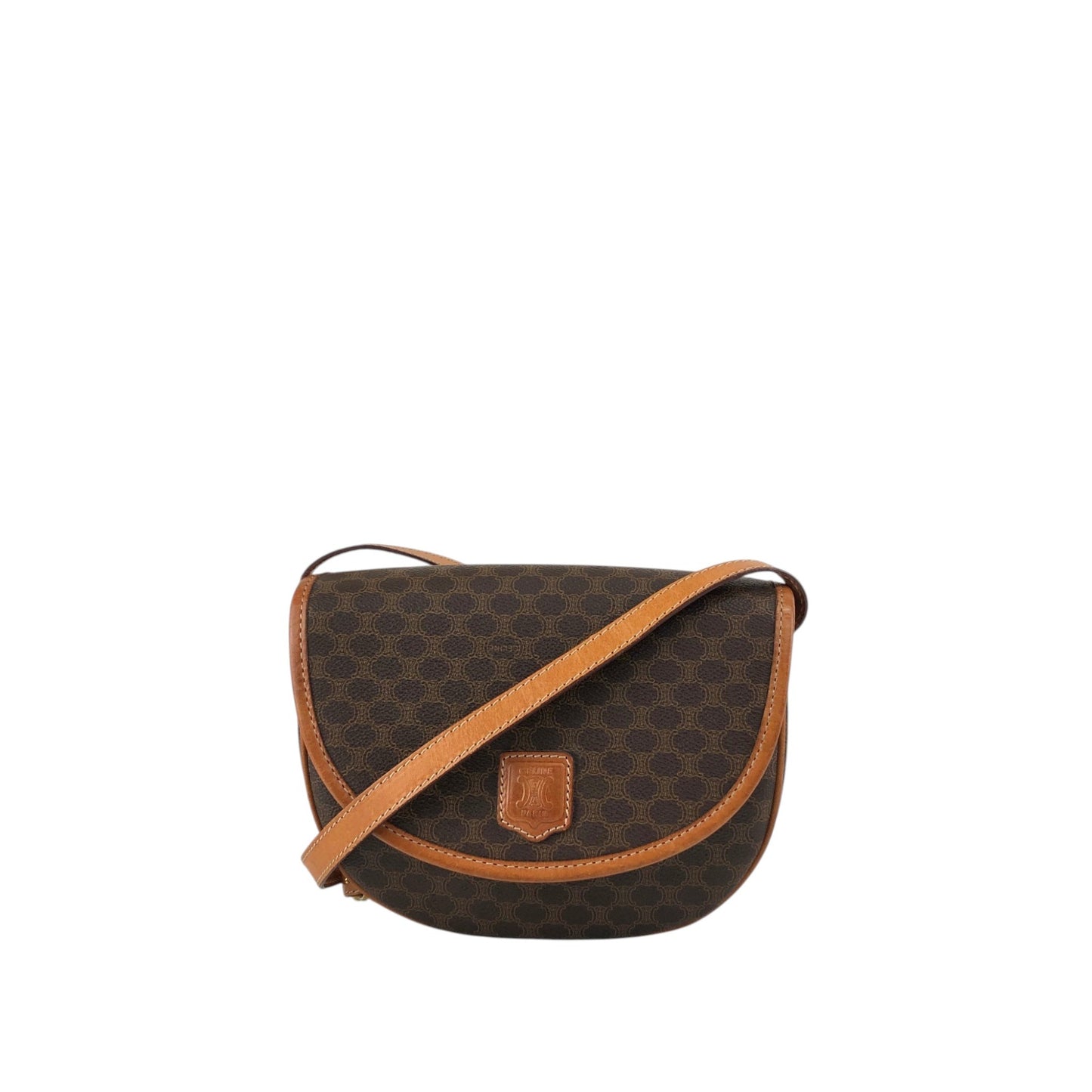 CELINE Macadam Blason Shoulder bag Brown Vintage n6642d