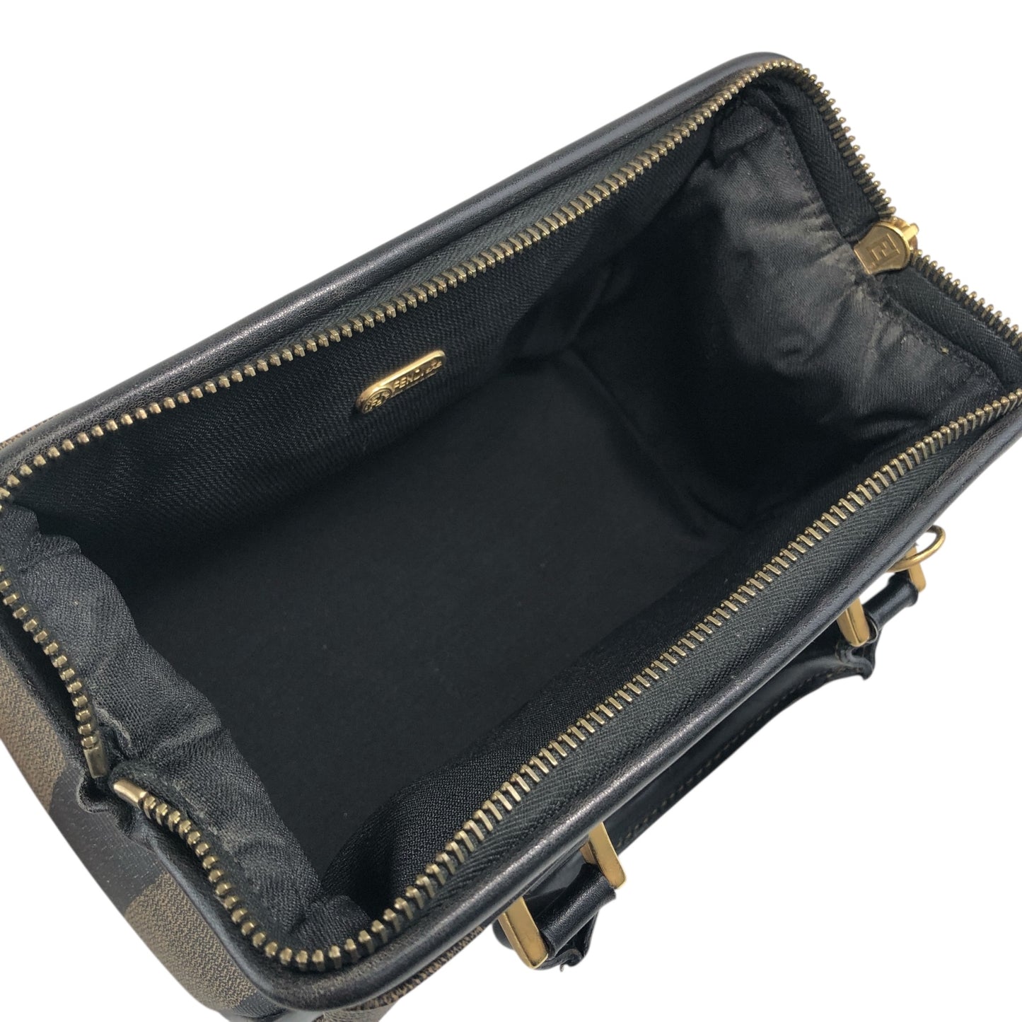 FENDI Pecan Two-way Small Boston bag Shoulder bag Black Vintage p73ycs