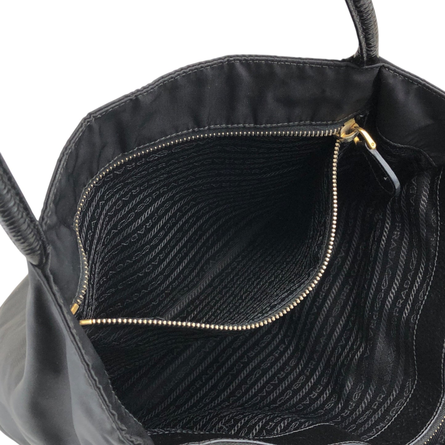 PRADA Tessuto Triangle Logo Handbag Black Vintage yiktvs