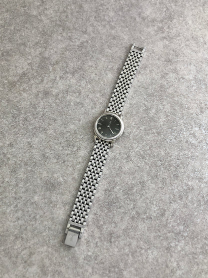 Yves Saint Laurent Logo  Quartz Watch Silver 5421-F46452 Vintage rij653
