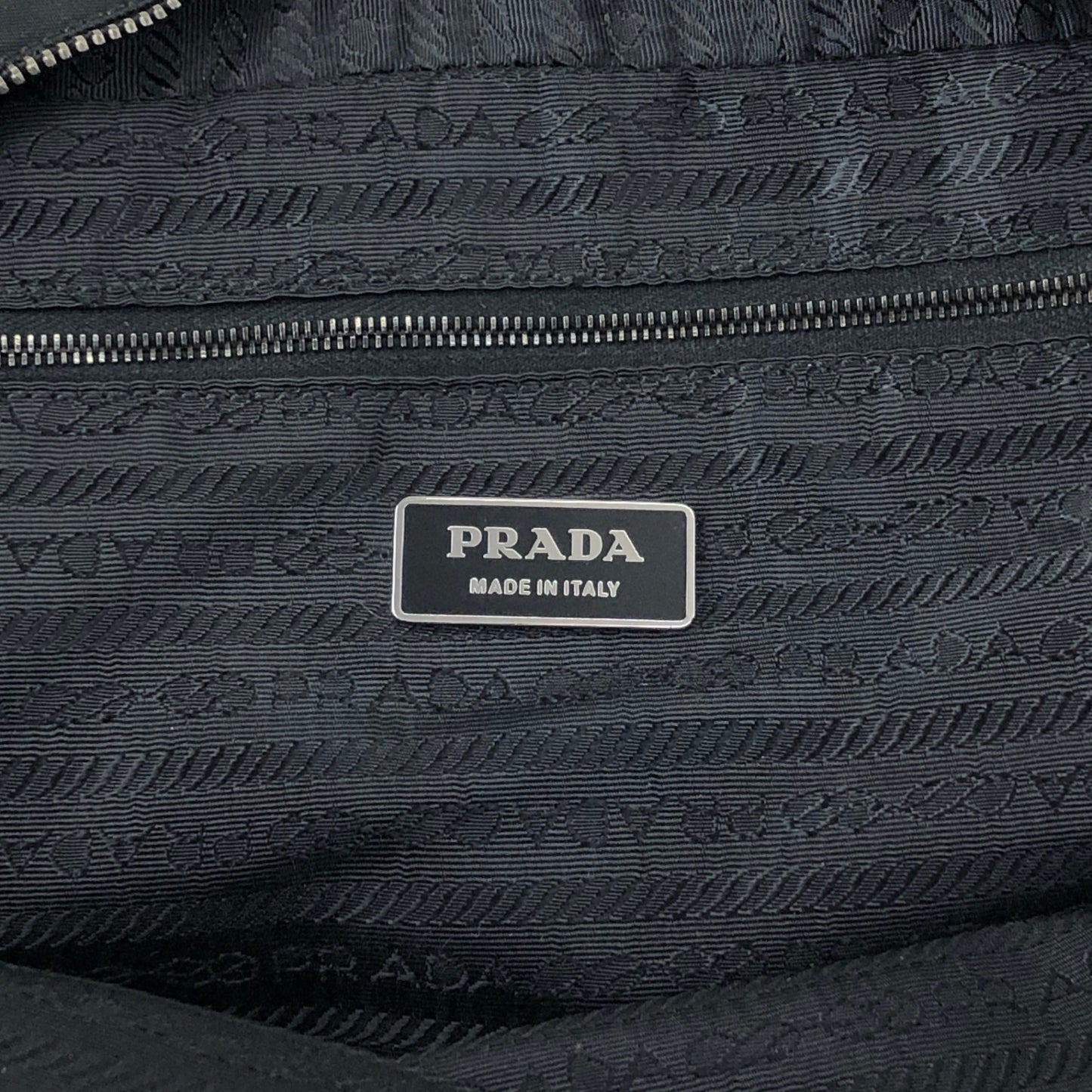 PRADA Tessuto Triangle Logo Handbag Black Vintage w7yvkr