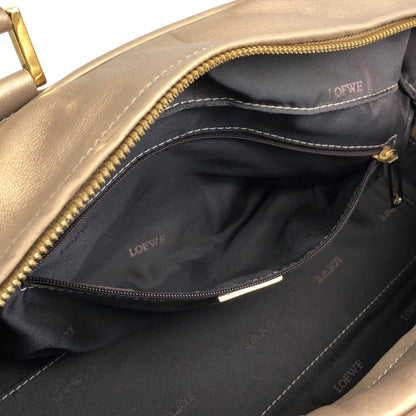 LOEWE Amazona Anagram Small Boston bag Handbag Gold Vintage unh432