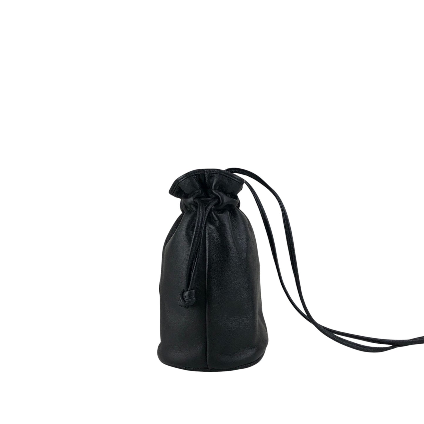 Christian Dior CD Logo Drawstring Shoulder bag Black Vintage h6xtv8