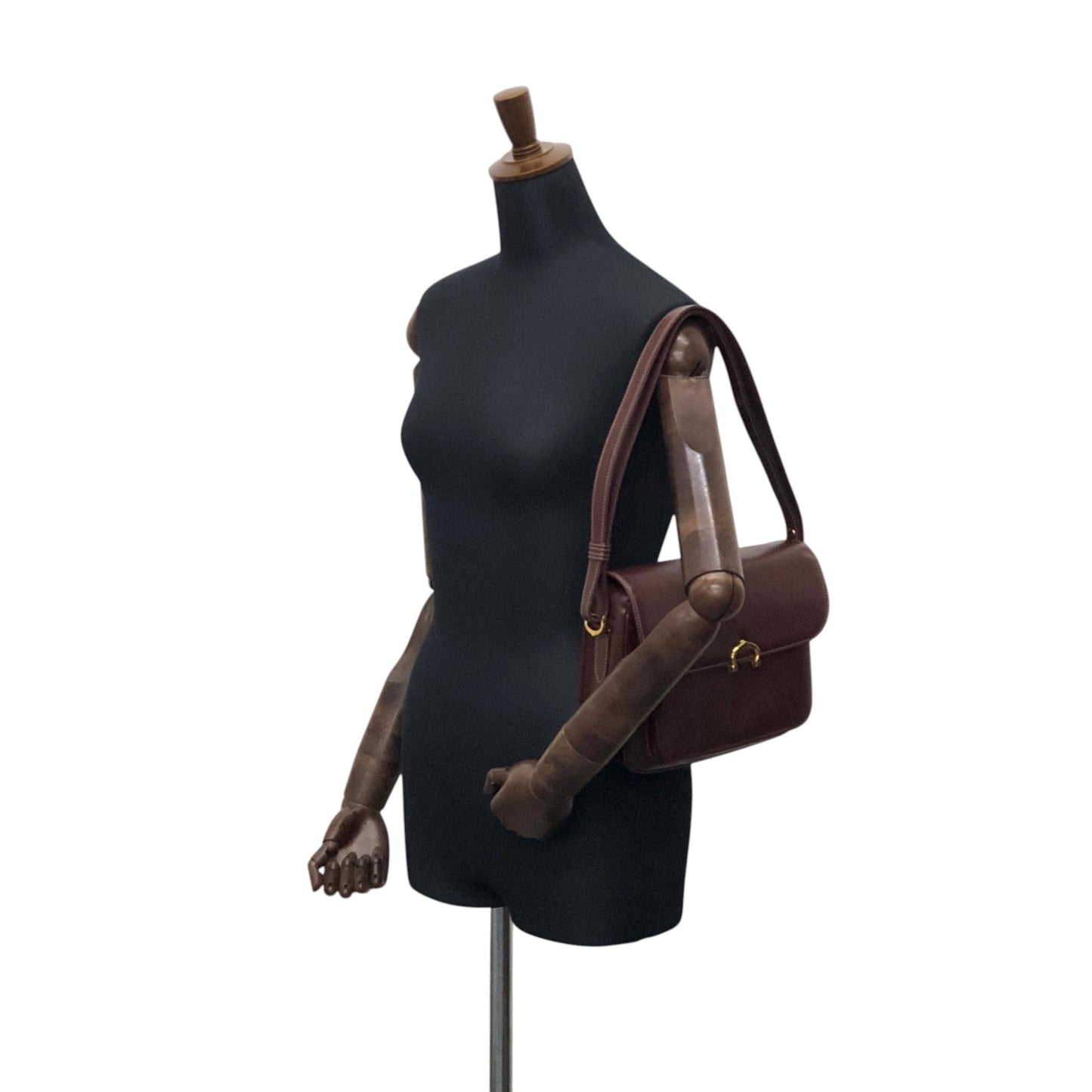 Cartier Horse Bit Shoulder bag Bordeaux Vintage ff8ayd