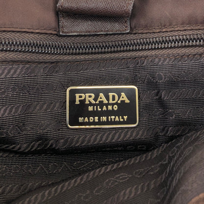 PRADA Triangle Logo Chain Shoulder bag Brown Vintage da3gbv