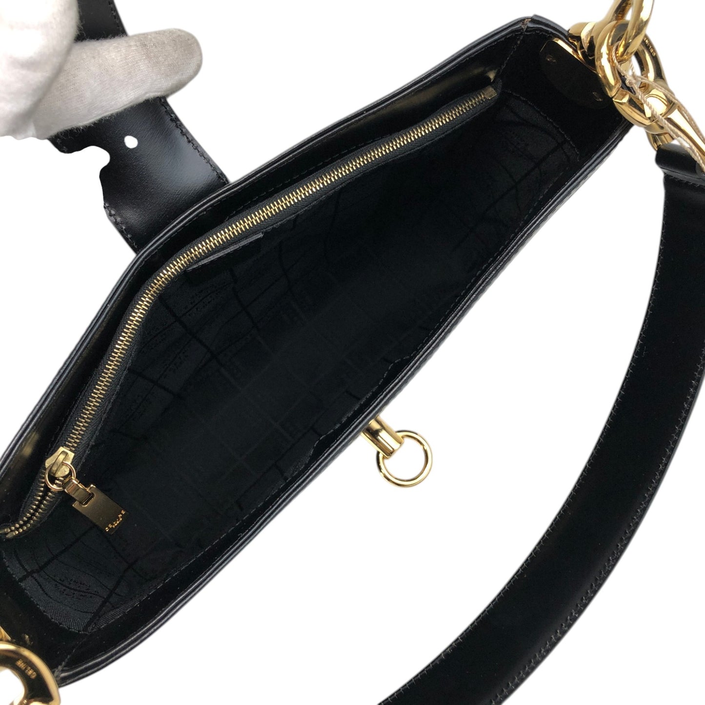 CELINE Gancini Shoulder bag Black Vintage ucswkg