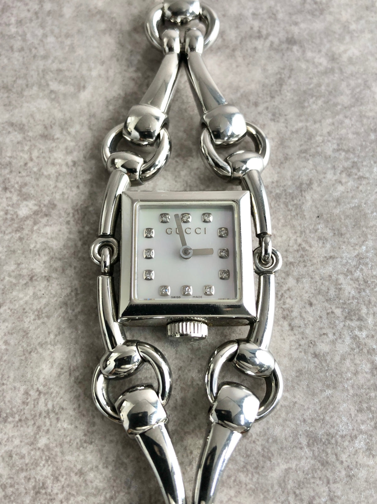 GUCCI Logo Quartz Watch Silver 116.5 Vintage w5e5nb