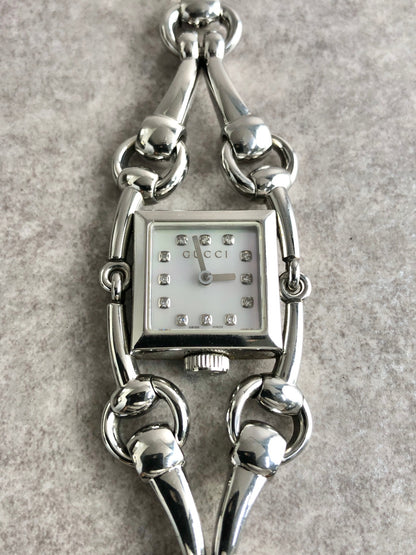 GUCCI Logo Quartz Watch Silver 116.5 Vintage w5e5nb
