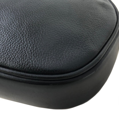 GUCCI GG Logo Leather Round Shoulder bag Black Vintage jgay4g