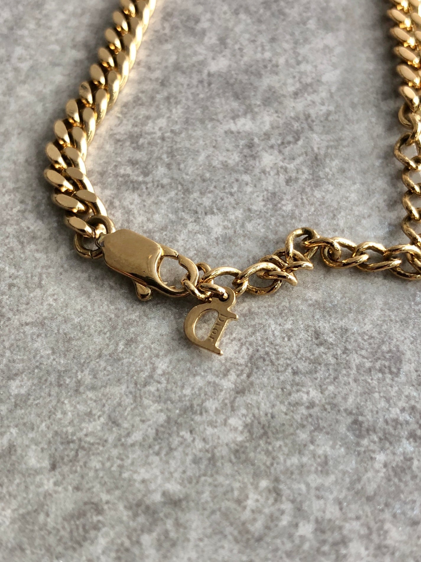 Christian Dior Logo Bracelet Gold Vintage vme2u5