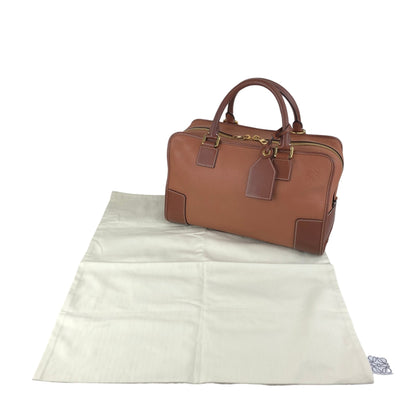 LOEWE Amazona36 Anagram Handbag Boston bag PinkBrown Vintage 2x2n6u