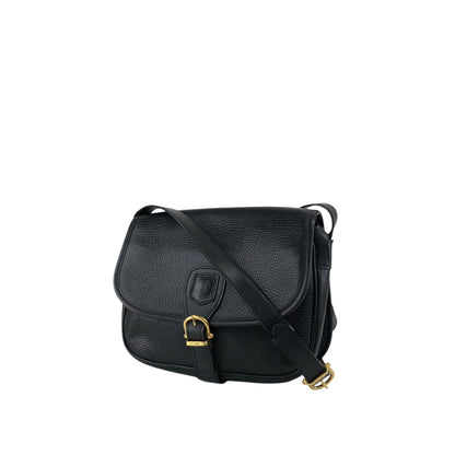 CELINE Blason Front Buckle Shoulder bag Black Vintage 4n3ttr