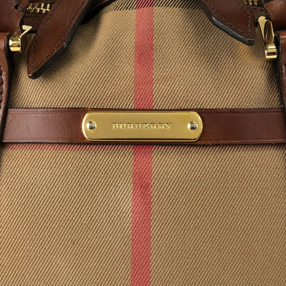 BURBERRY Check Two-way Handbag Shoulder bag Brown Vintage xuyjae