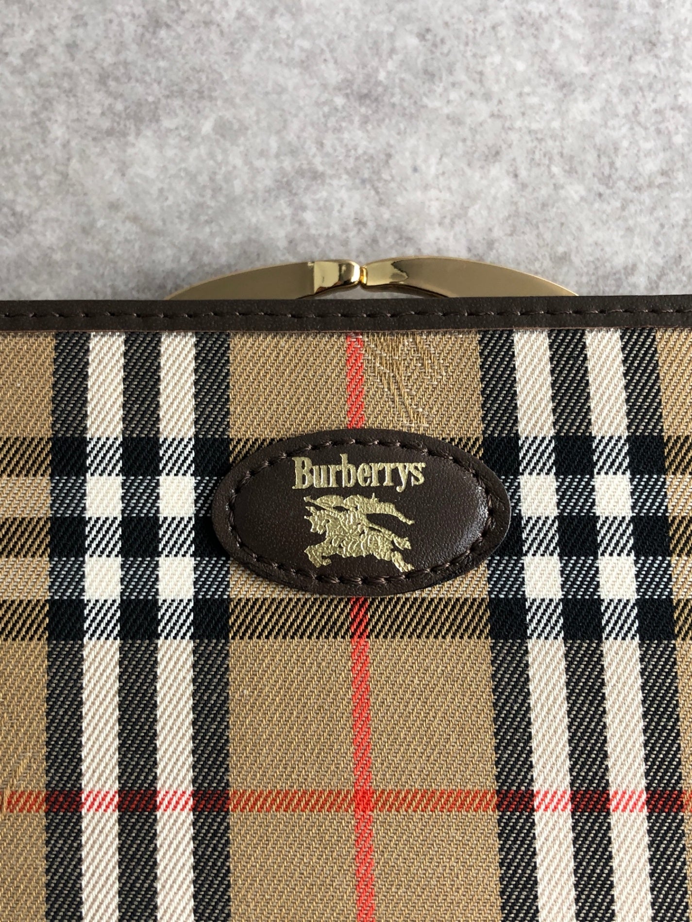 BURBERRY Nova Check Logo Folded Wallet Brown Vintage b5c22u