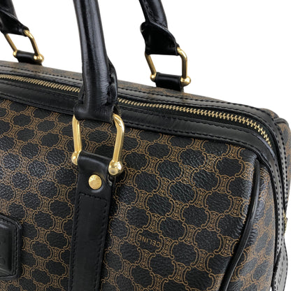 CELINE Macadam Blason Two-way Handbag Shoulder bag Boston bag Black Vintage a68hfi