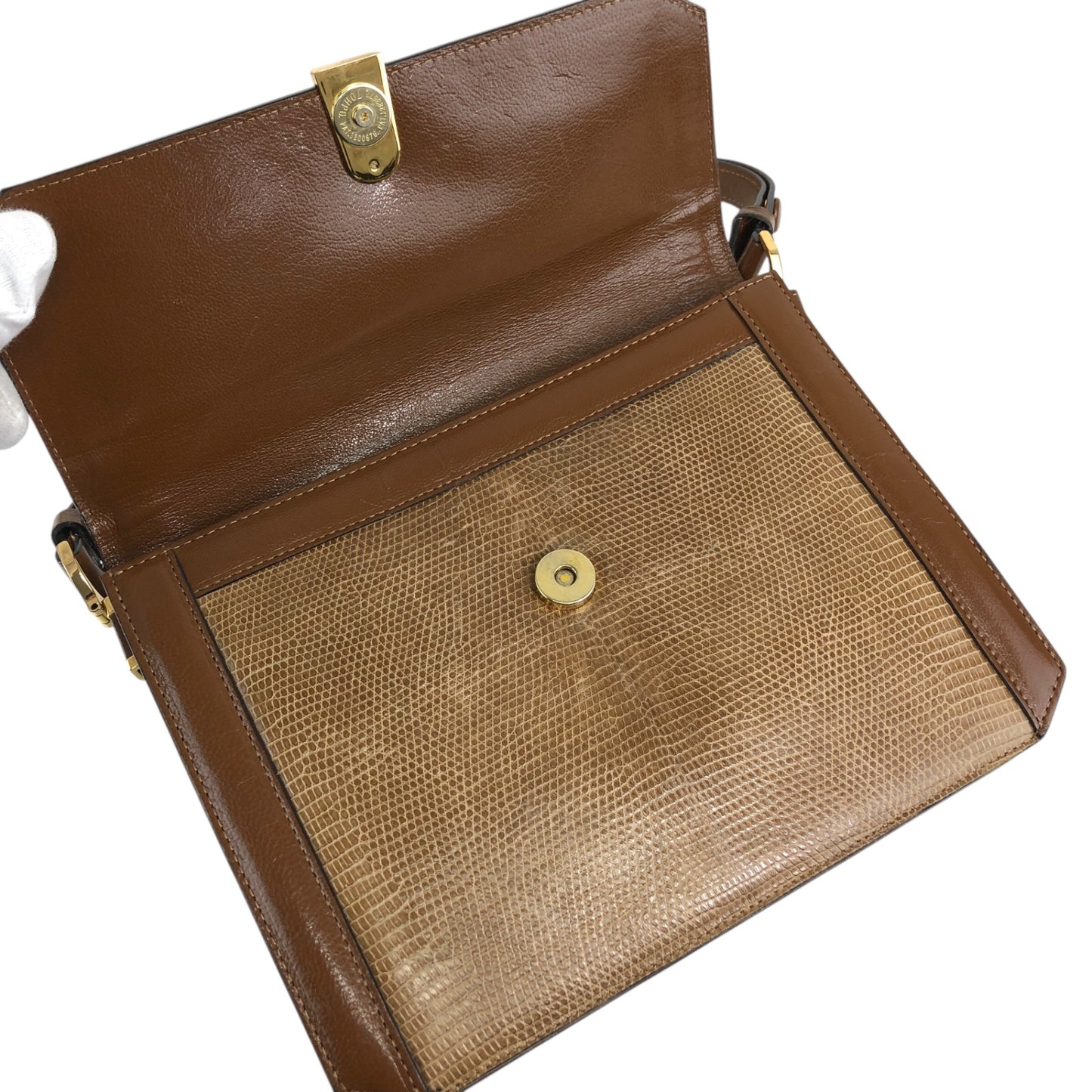 Yves Saint Laurent YSL Logo Handbag Shoulder bag Brown Vintage 2hmb86