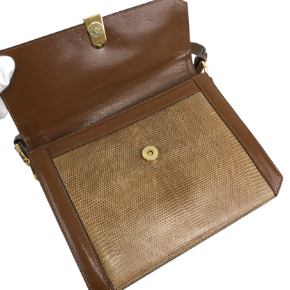 Yves Saint Laurent YSL Logo Handbag Shoulder bag Brown Vintage 2hmb86