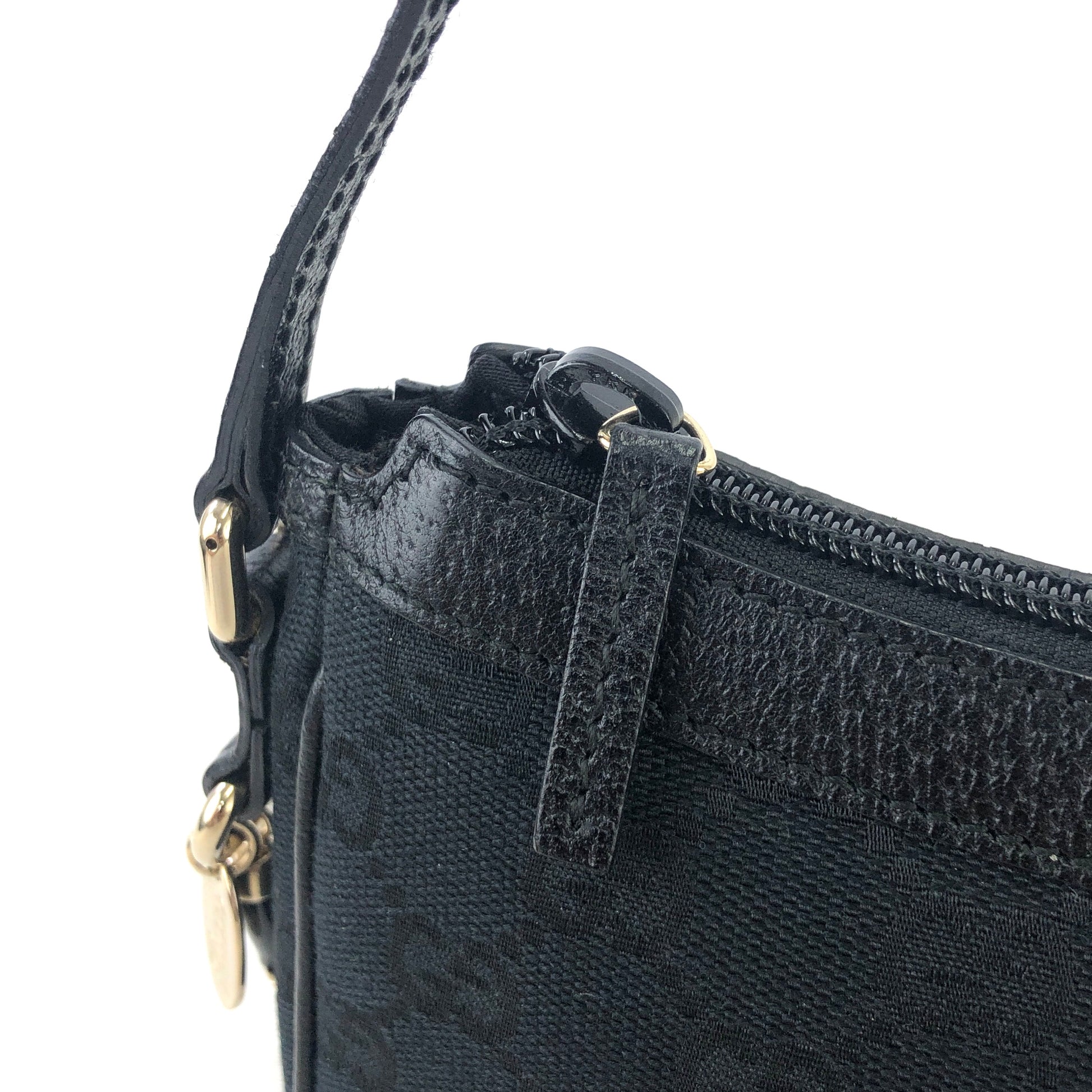 Gucci Vintage - Guccissima Jacquard Tote Bag - Black - Leather