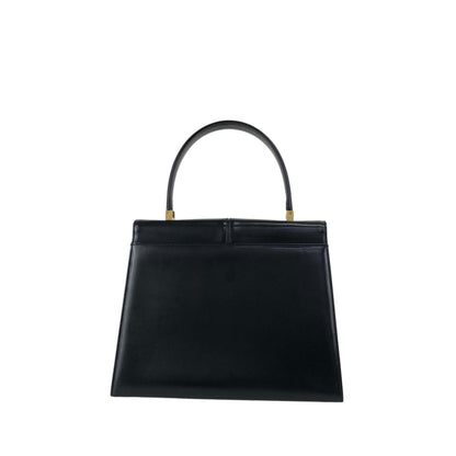 Yves Saint Laurent YSL Logo Top Handle Handbag Black Vintage m6kuvb