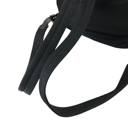 PRADA Tessuto Triangle Logo Front Buckle Backpack Black Vintage bde87k