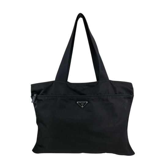PRADA Tessuto Triangle Logo Totebag Black Vintage t7z4fj