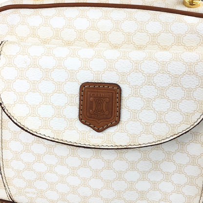 CELINE Macadam Blason Handbag White Vintage nvdawv