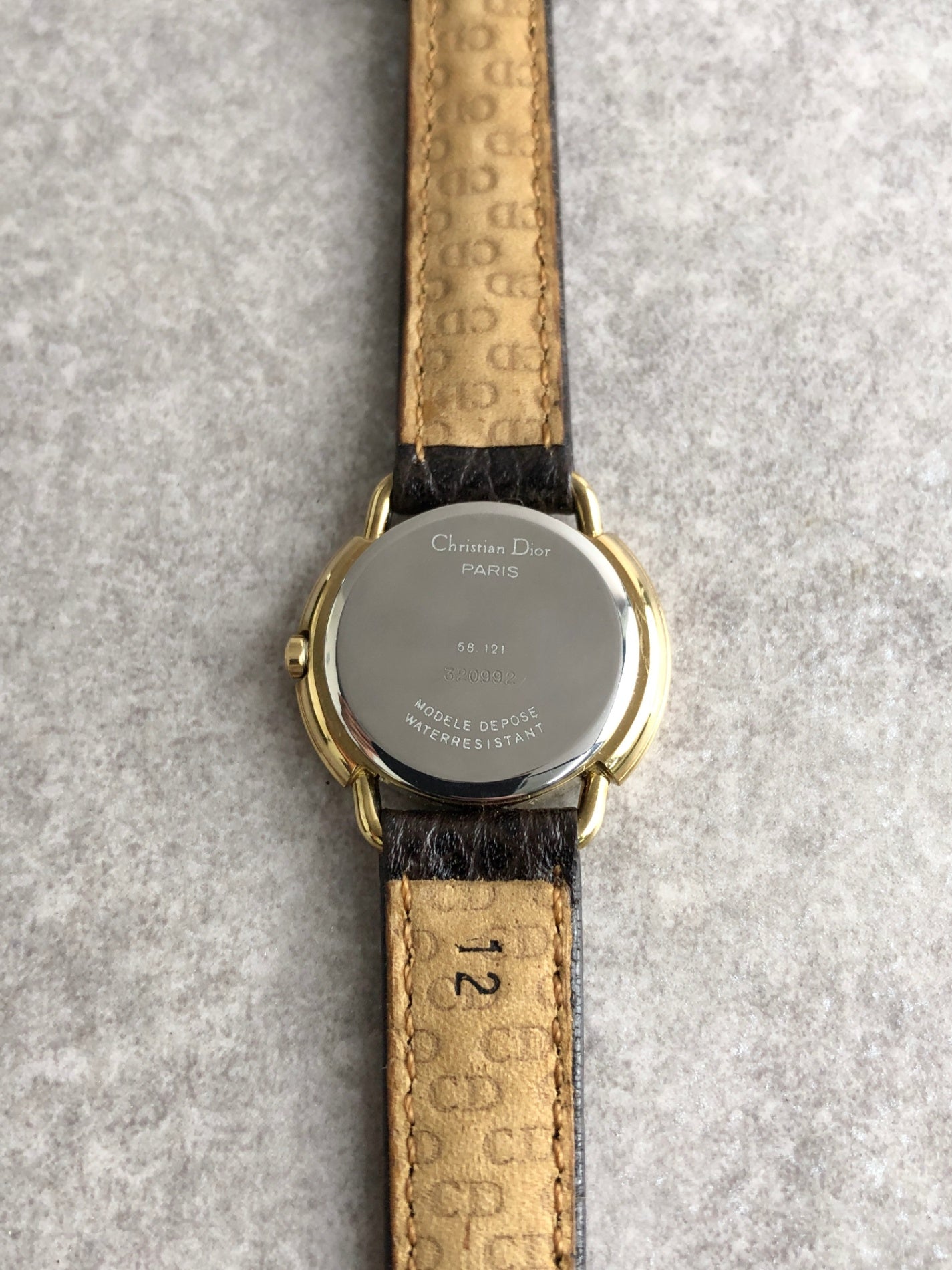 Christian Dior Watch Gold×Brown Vintage 2mewkg