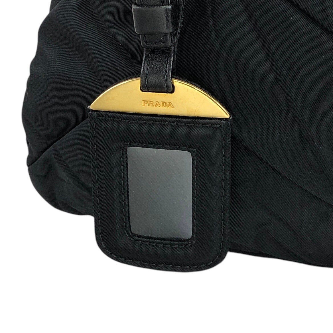 PRADA Logo Two-way Handbag Shoulder bag Black Vintage aw3e2f
