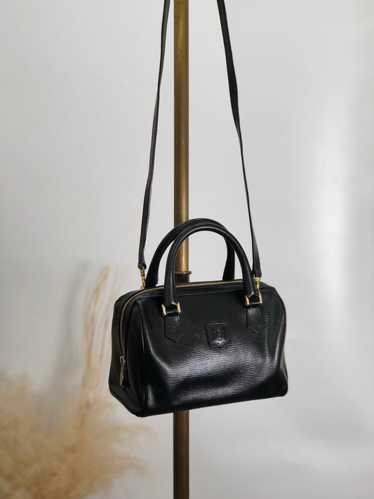 CELINE Blason Two-way Boston bag Shoulder bag Black Vintage cju3i5
