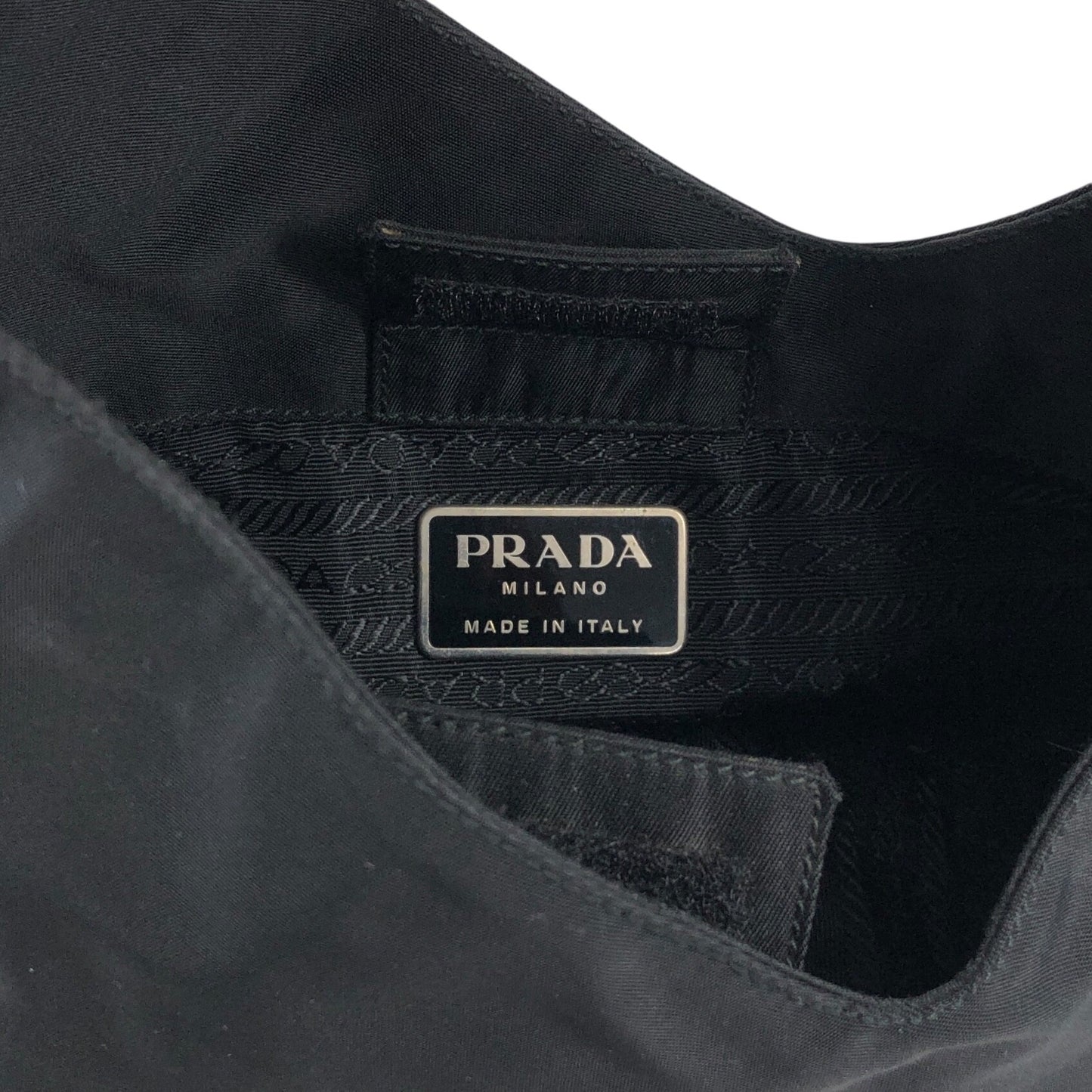 PRADA Tessuto Triangle Logo Handbag Shoulder bag Black Vintage 7tpj3r