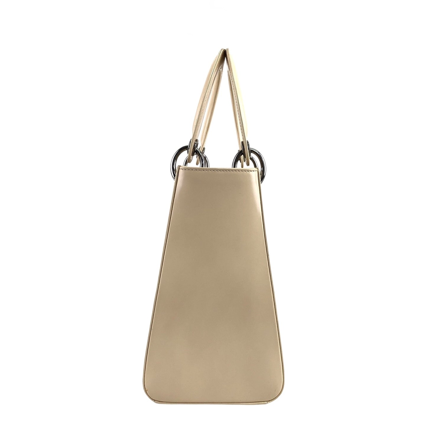 Christian Dior Lady Dior Logo Embossed Handbag Beige Vintage rnt3g4