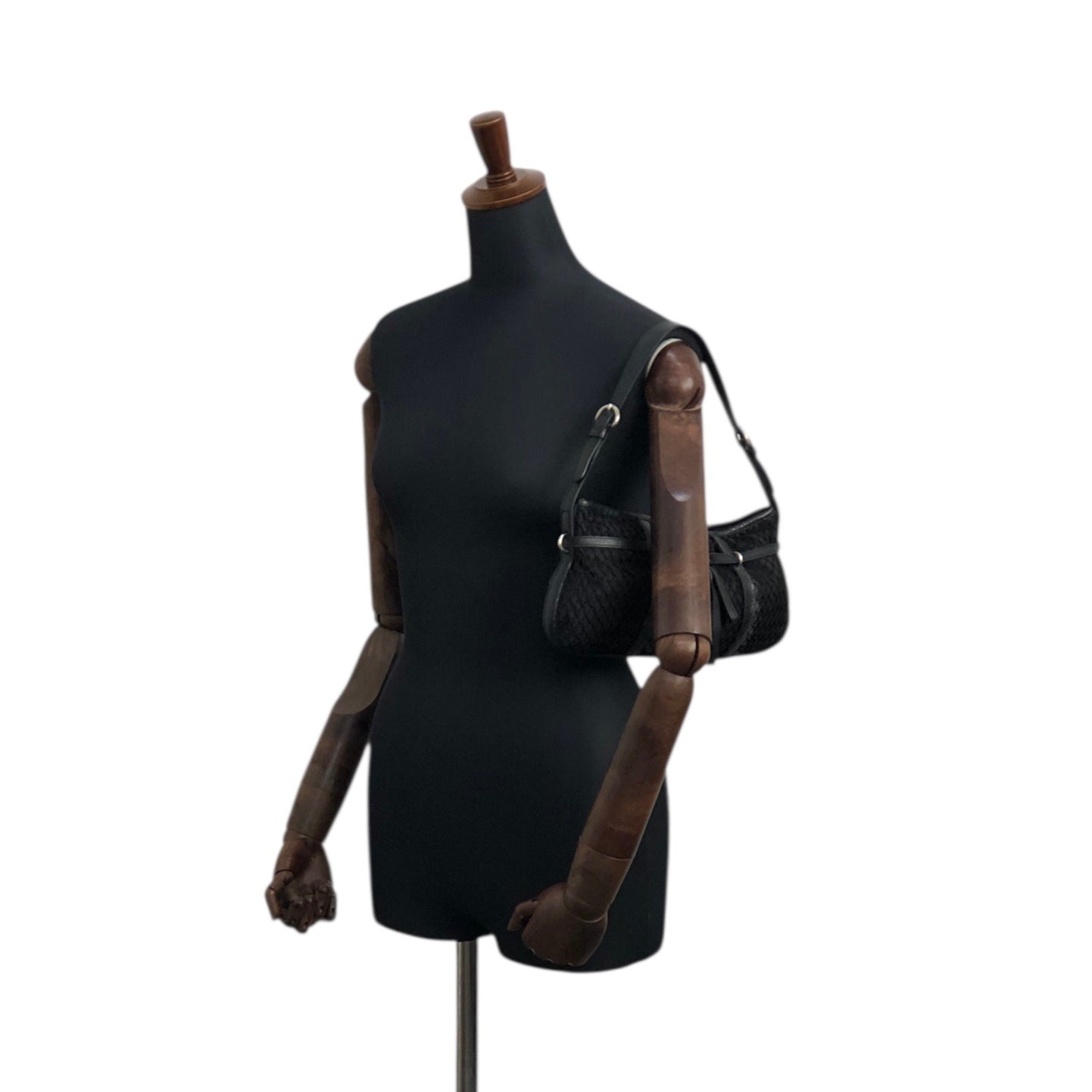 PRADA Tessuto Triangle Logo Shoulder bag Black Vintage 7hmnip