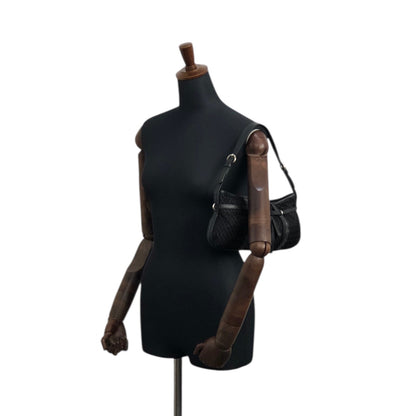 PRADA Tessuto Triangle Logo Shoulder bag Black Vintage 7hmnip