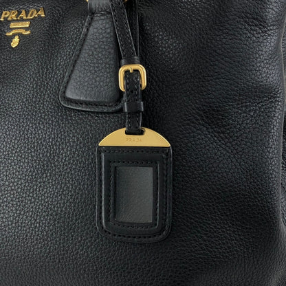 PRADA Logo Two-way Handbag Shoulder bag Black Vintage 7kpf4k
