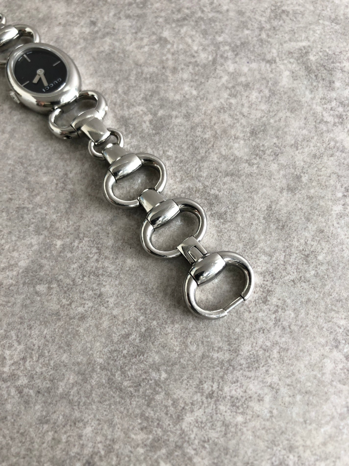 GUCCI Logo Watch Silver 118 Vintage ty8ida
