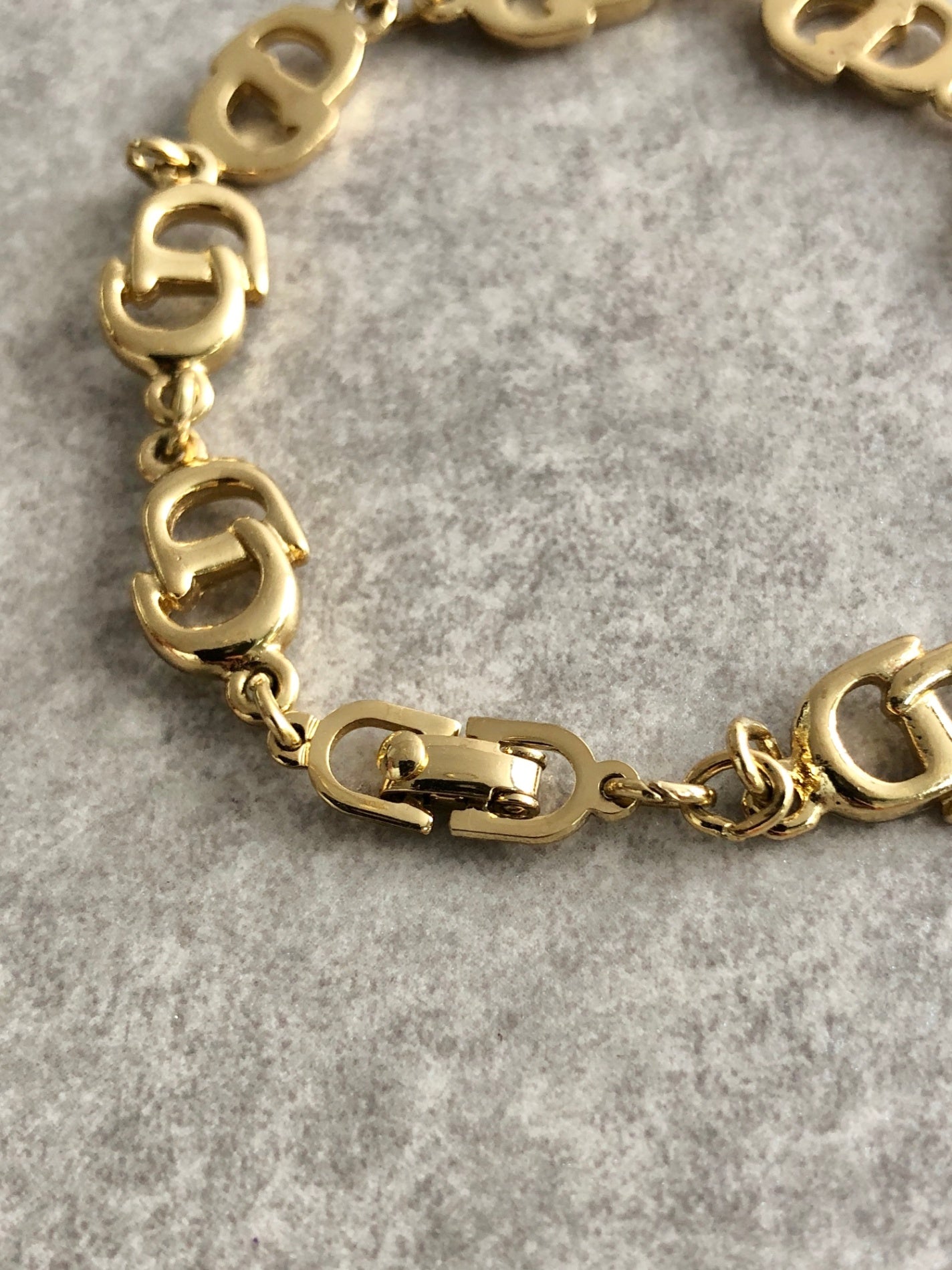 Christian Dior CD Motif Bracelet Gold Vintage e76pm3