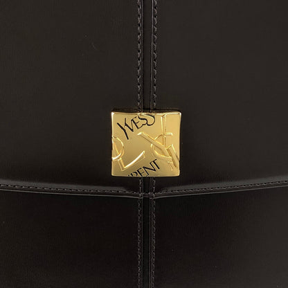 Yves Saint Laurent YSL Logo Shoulder bag Brown Vintage yeh3vd
