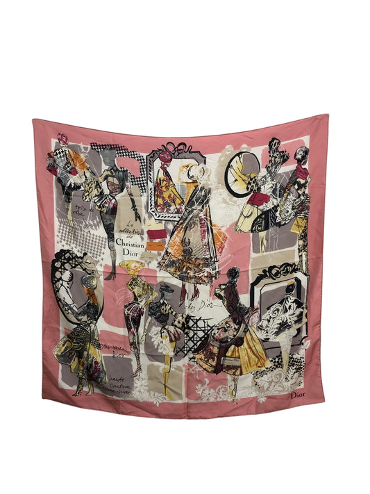 Christian Dior Silk Scarf Pink Vintage fcmd3y