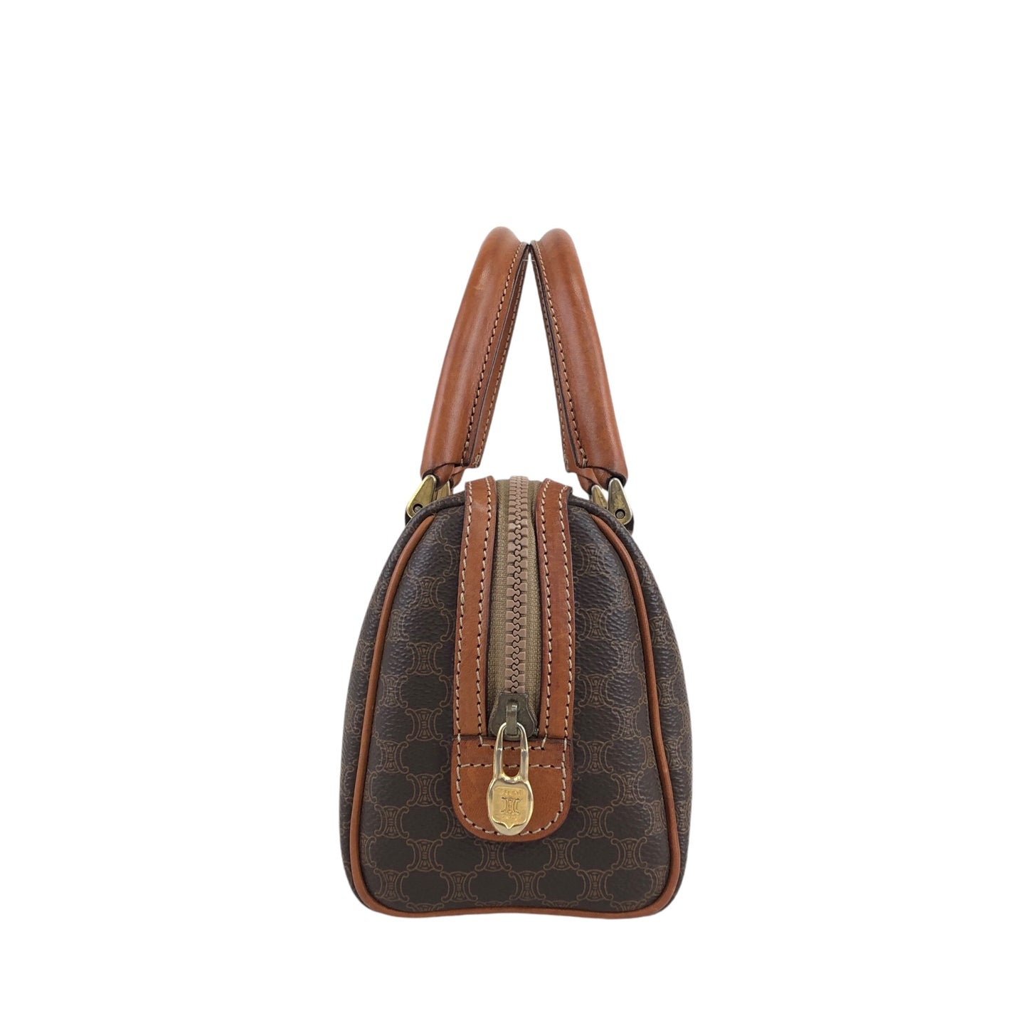 CELINE Macadam Blason Two-way Small Boston bag Shoulder bag Brown Vintage vuyxpn