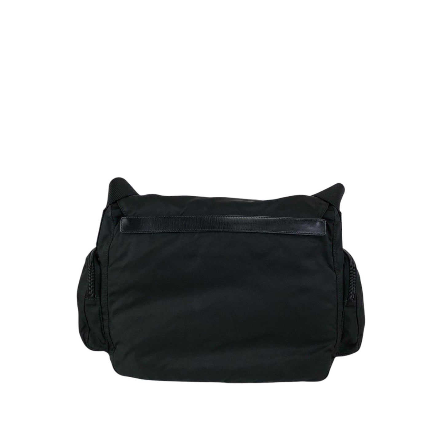 PRADA Tessuto Triangle Logo Side Pocket  Shoulder bag Black Vintage kedmv3