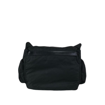 PRADA Tessuto Triangle Logo Side Pocket  Shoulder bag Black Vintage kedmv3