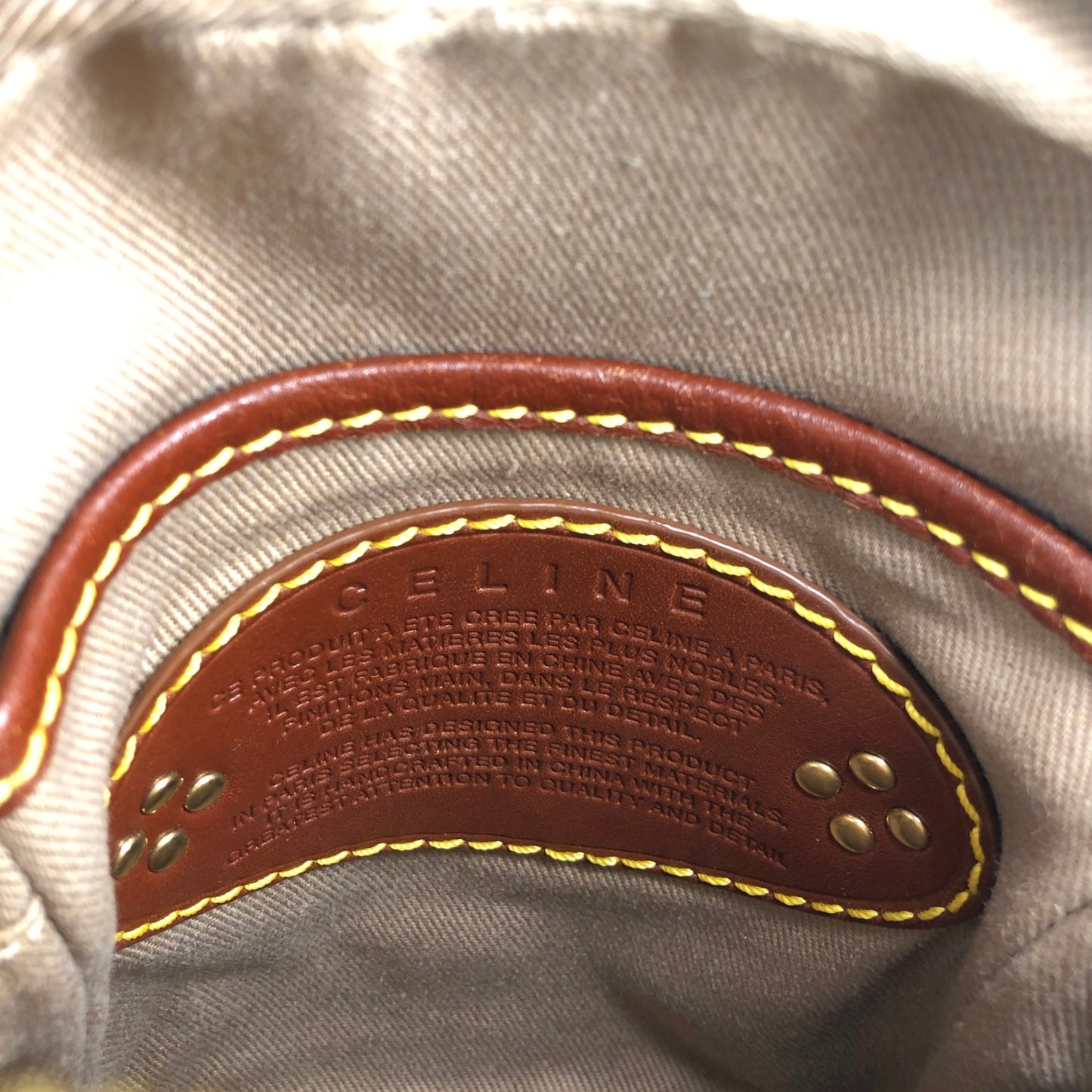 CELINE Blason Small Shoulder bag Beige Vintage yn4w5e